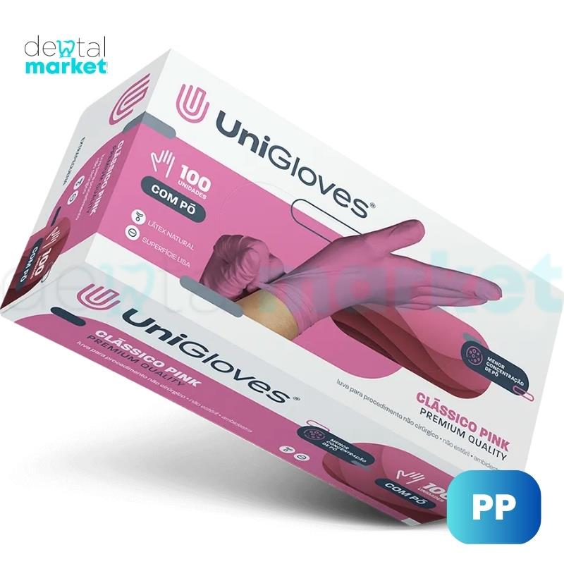 Kit Luva Látex Pink 10 Cartuchos - UniGloves