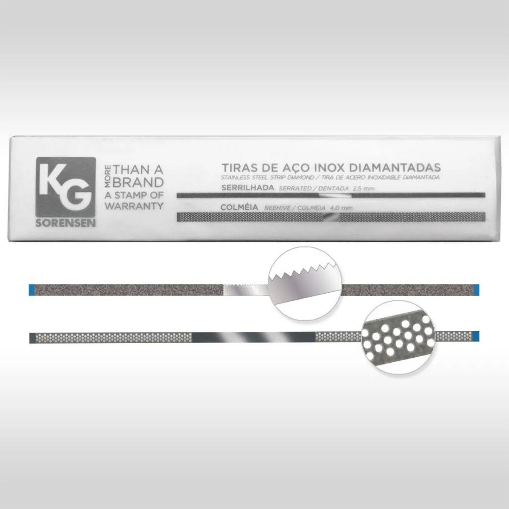KG Strips - Tira de Lixa de Aço Inox Diamantada Serrilhada e Colmeia (6 Unidades) - Ref.: 7055 KG Sorensen