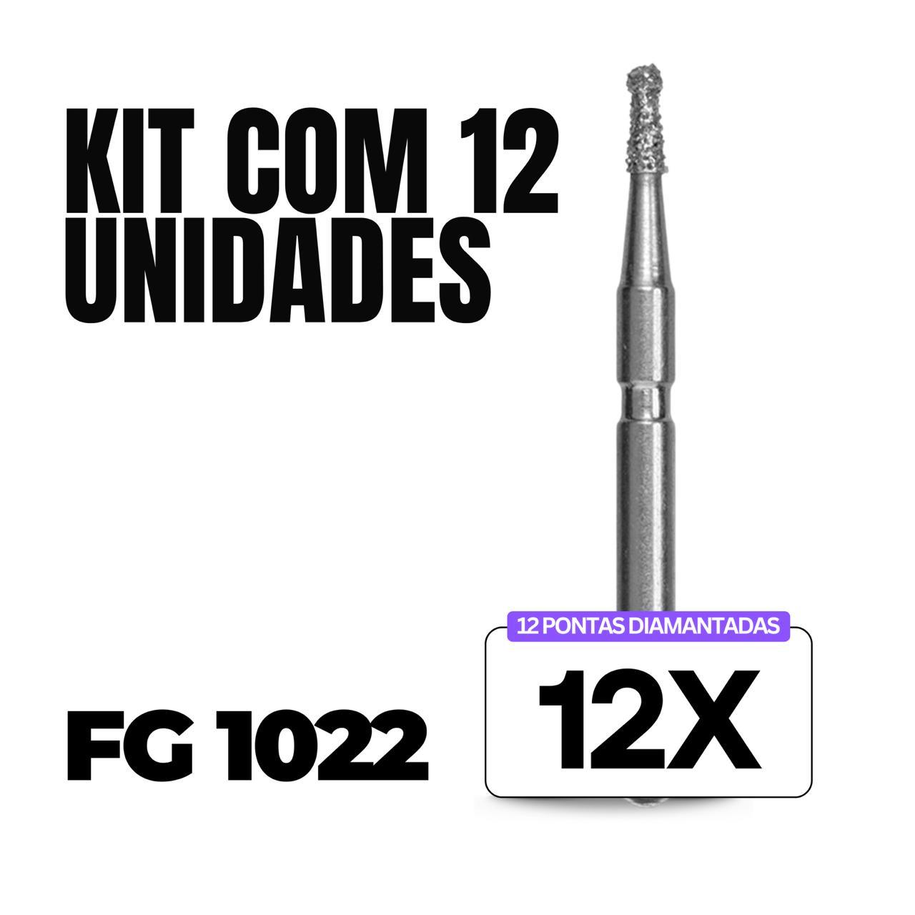 Kit 12 Pontas Diamantadas FG 1022 - Dental Market