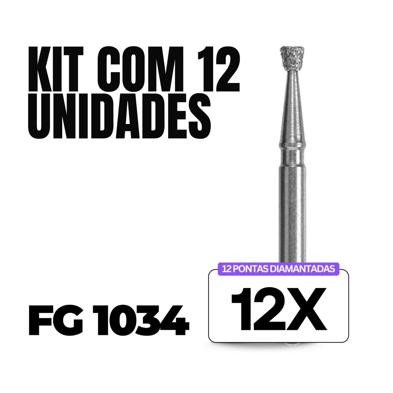 Kit 12 Pontas Diamantadas FG 1034 - Dental Market