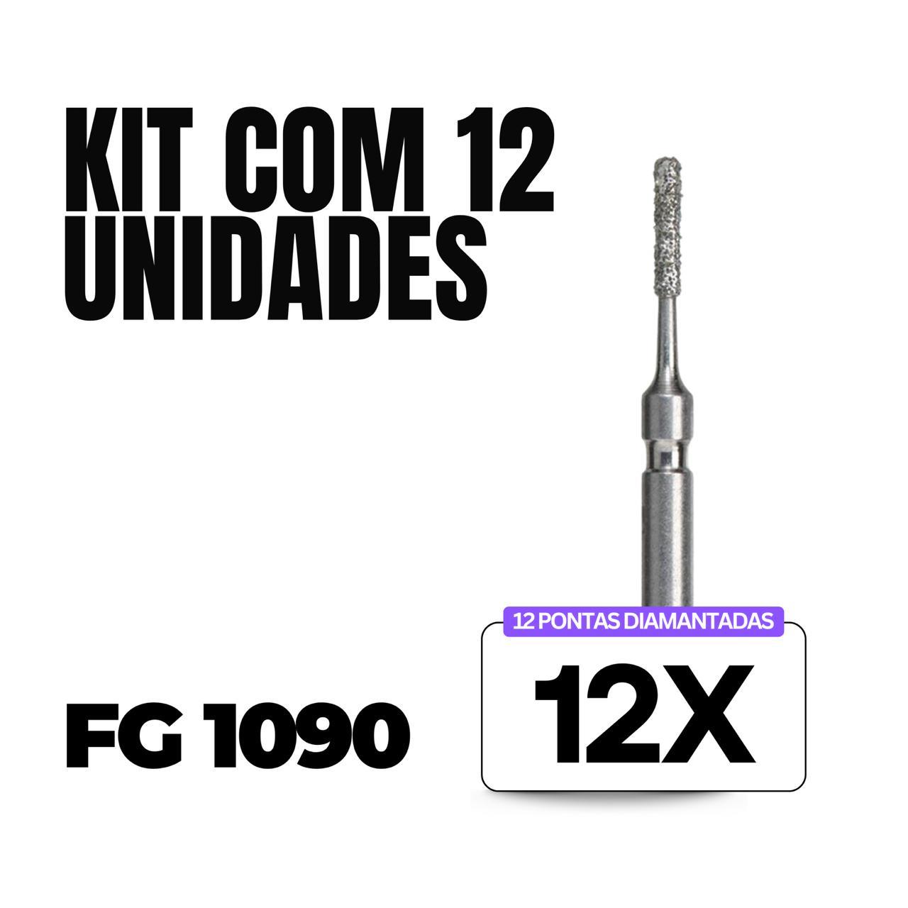 Kit 12 Pontas Diamantadas FG 1090 - Dental Market