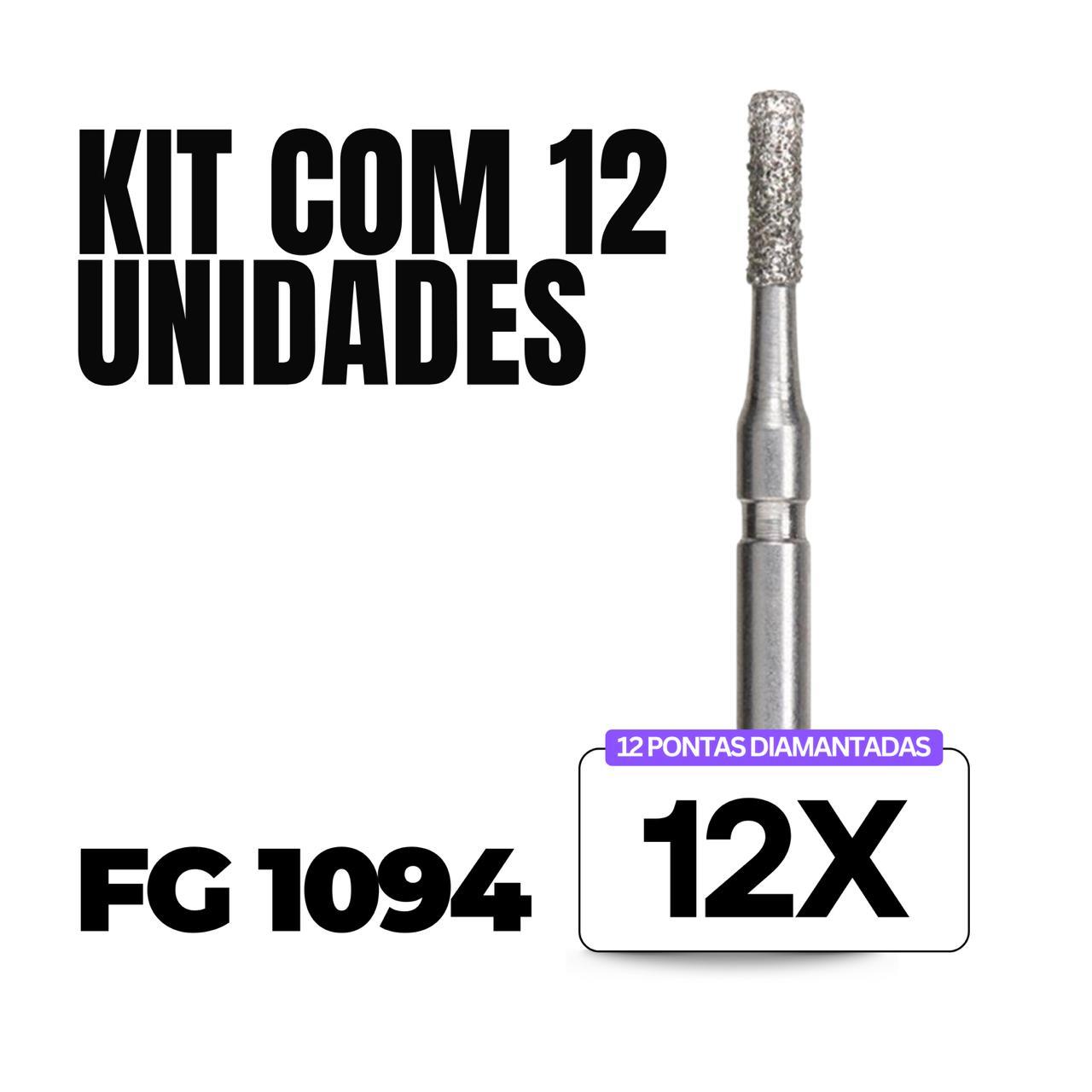 Kit 12 Pontas Diamantadas FG 1094 - Dental Market