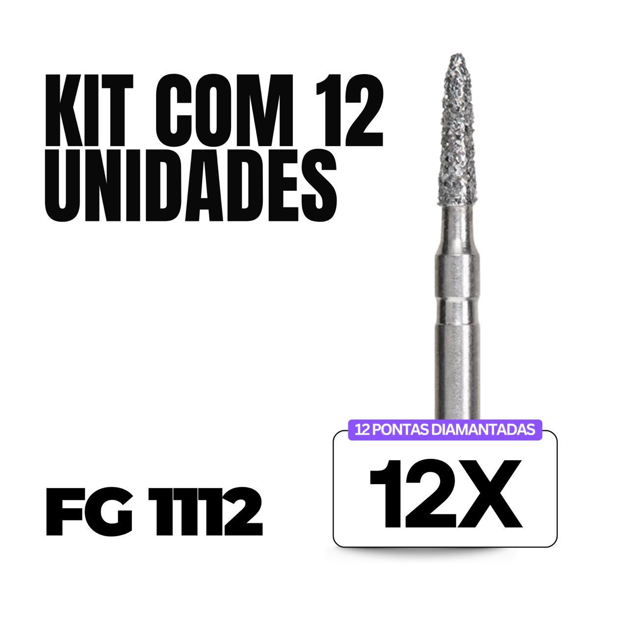 Kit 12 Pontas Diamantadas FG 1112 - Dental Market