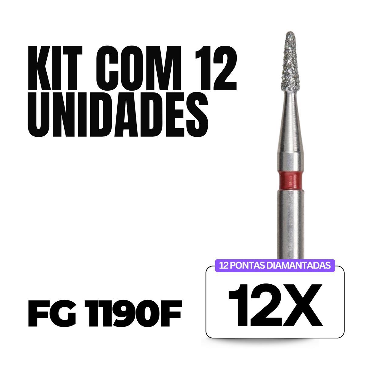 Kit 12 Pontas Diamantadas FG 1190F - Dental Market